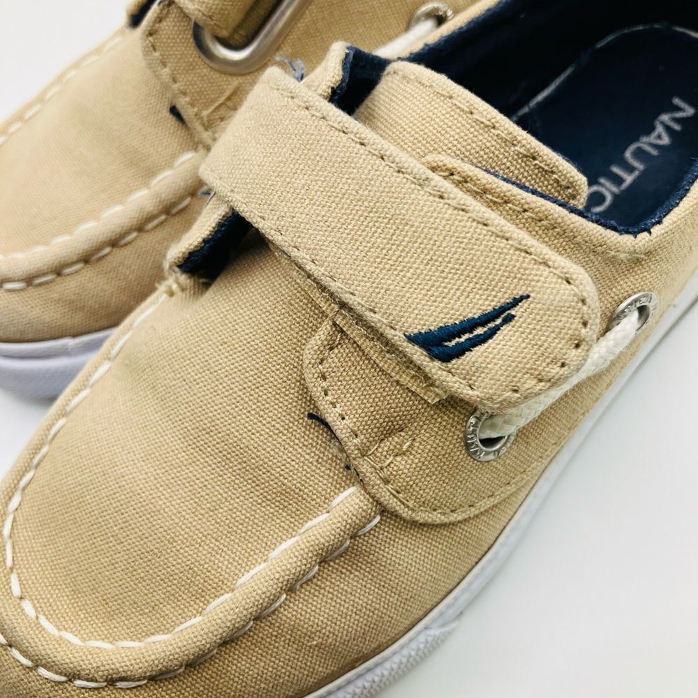 Nautica Little River Canvas Tan Deck Slip On Toddler Boy Shoe SZ 10 Gently Used - Picture 4 of 9